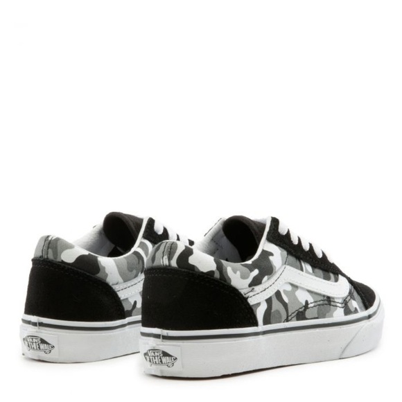 VANS KIDS (PS) OLD SKOOL SHOES | BLACK/WHITE CAMO | NEW in BOX/NWT!!🩶🖤✔️ - Picture 4 of 9